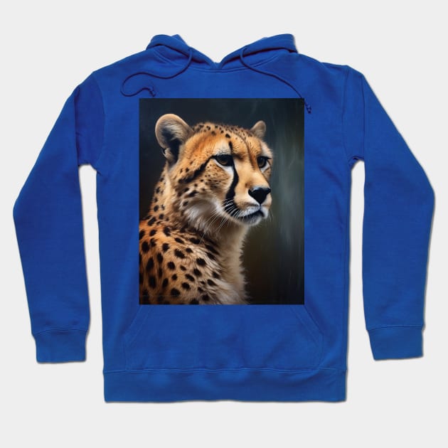 Oil Paint Hyperrealism, Amazing Zoo Cheetah Hoodie by ABART BY ALEXST 